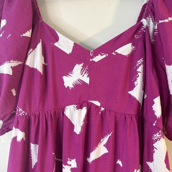 Nine West Women's Size XXL Maxi Babydoll Dress Lined Pink Floral Spring Easter - Picture 4 of 12